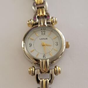 Lorus Womens Watch 24mm White Dial Silver Case Multicolor Bracelet Quartz L428